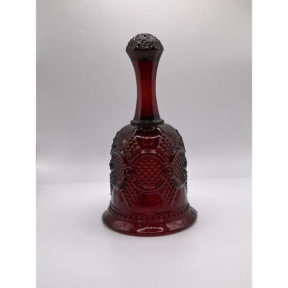 Vintage Avon Cape Cod Ruby Red Glass Bell, 6 3/4" Tall x 3 1/2" Diameter - Picture 3 of 4